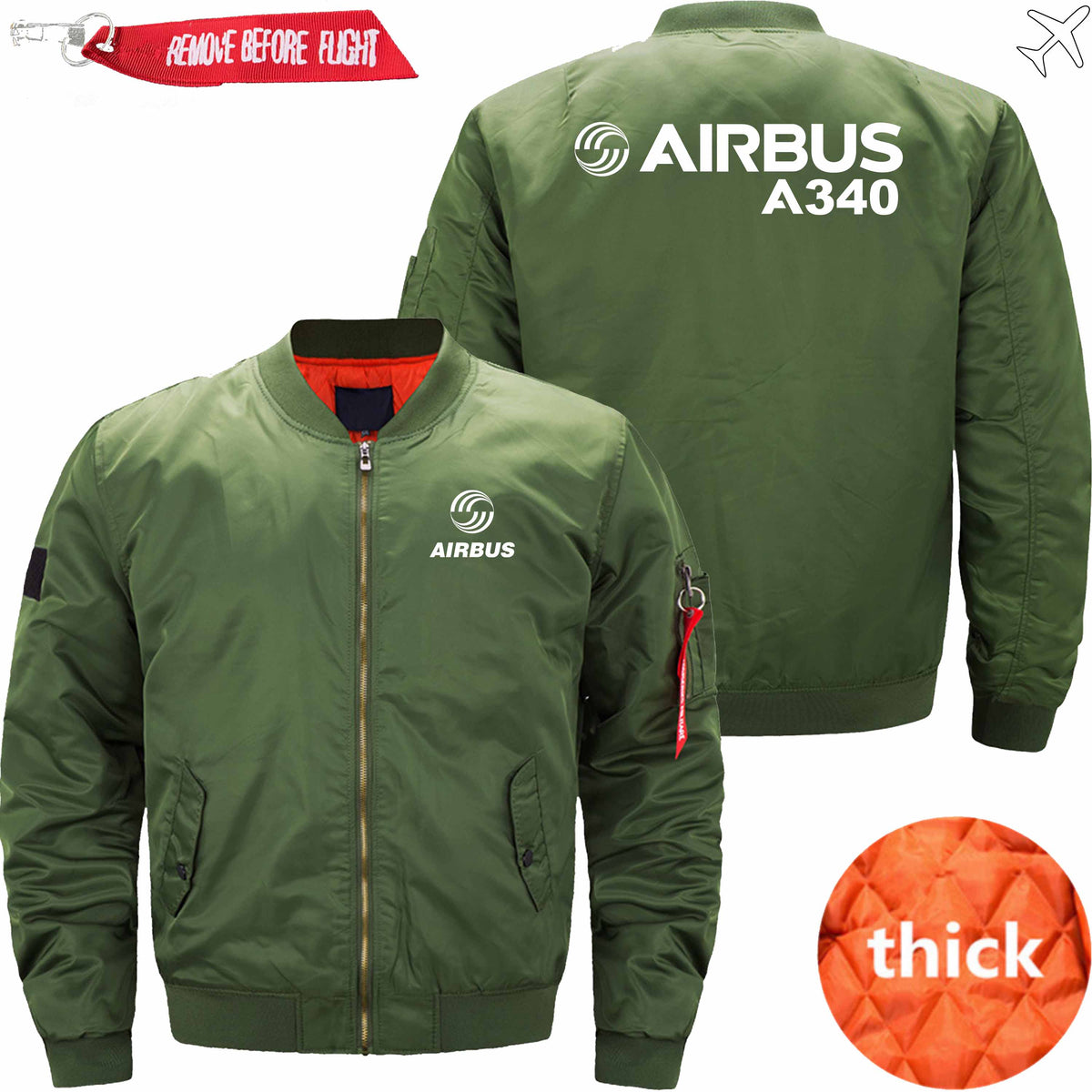 PilotX Jacket Army green thick / S Airbus A 340 Jacket -US Size