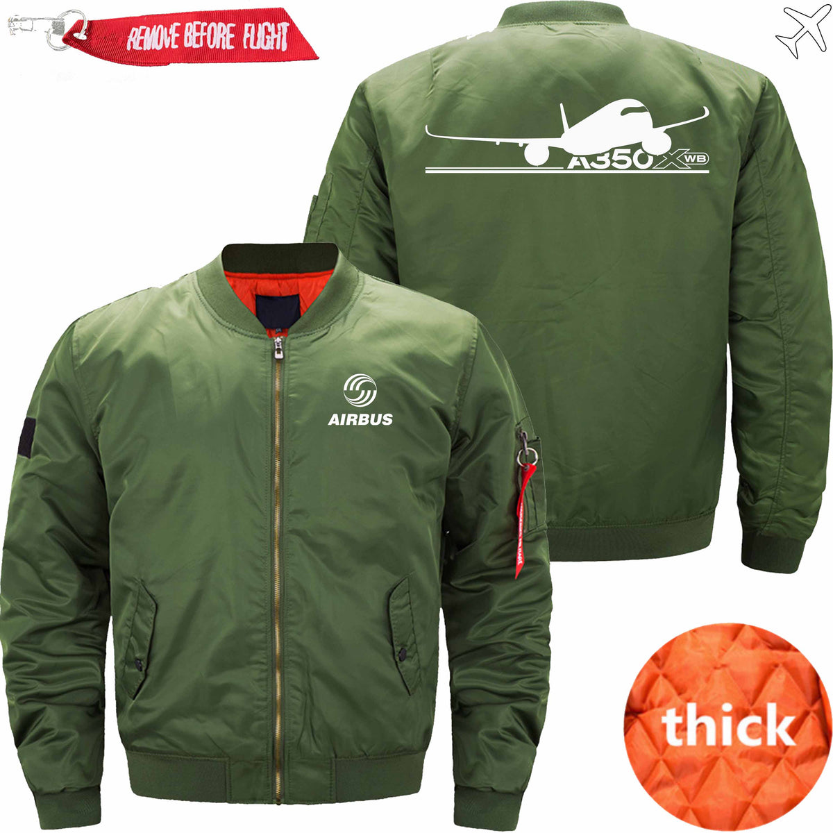 PilotX Jacket Army green thick / S Airbus A350 XWM Aircraft Jacket -US Size