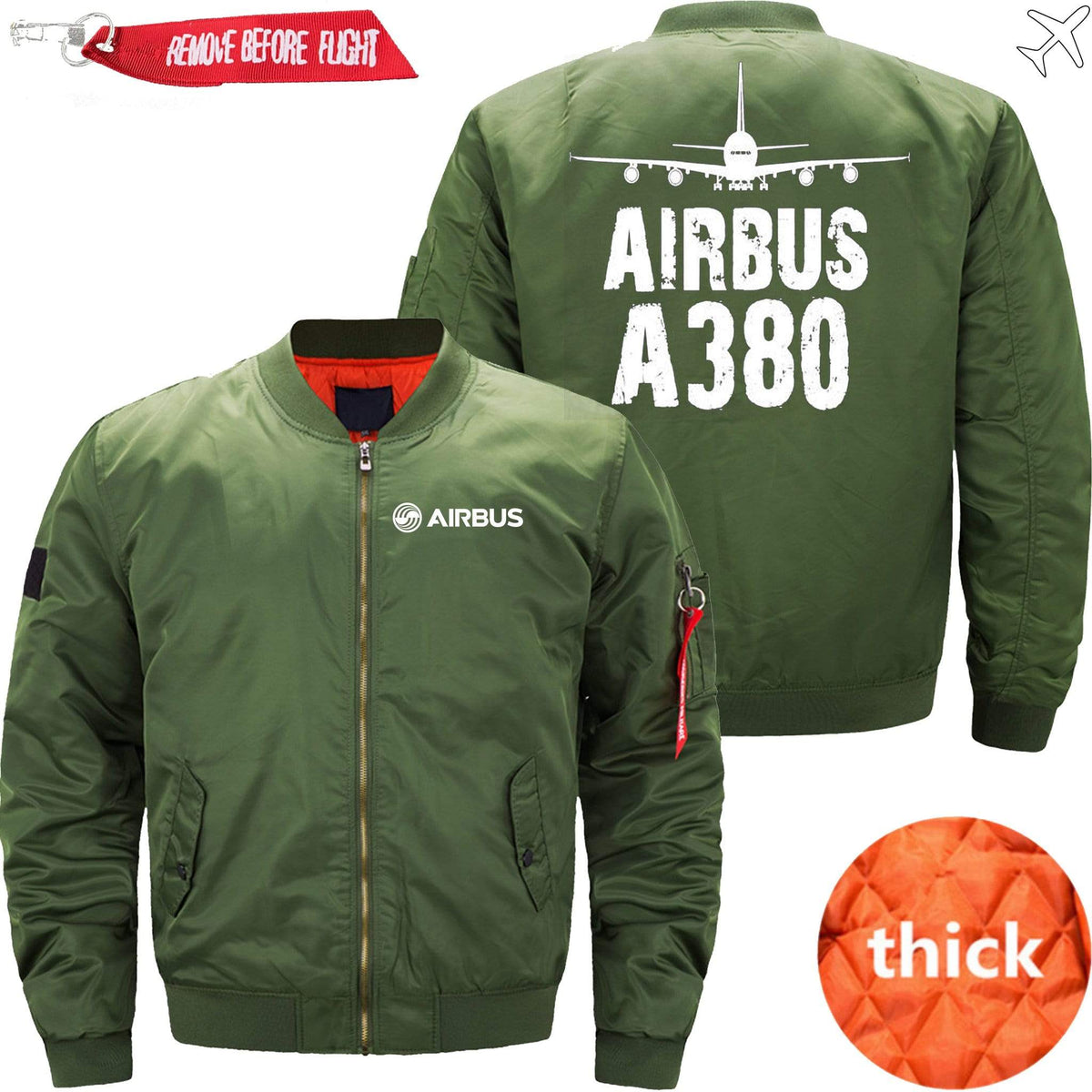 PilotX Jacket Army green thick / S Airbus A380 Jacket -US Size