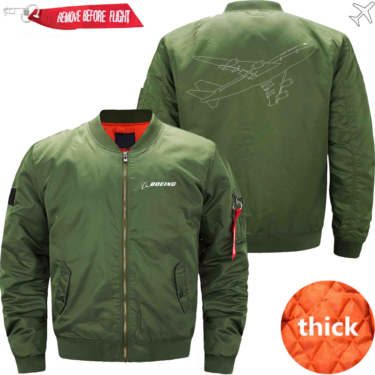 PilotX Jacket Army green thick / S B 747 Jacket -US Size