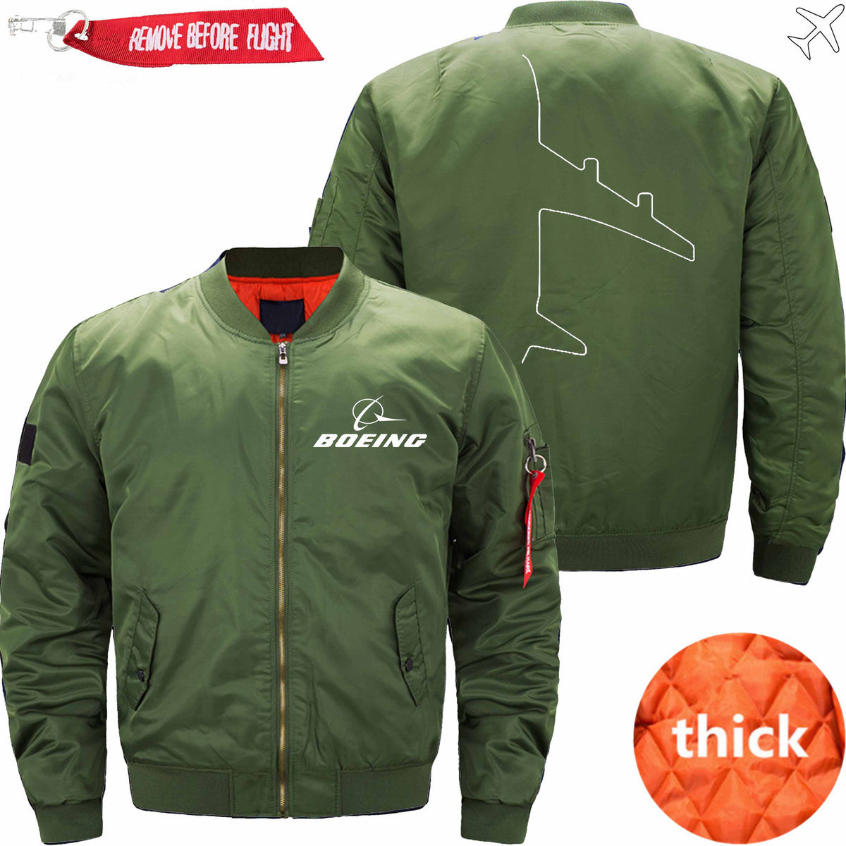 PilotX Jacket Army green thick / S B Aircraft Shape Jacket -US Size