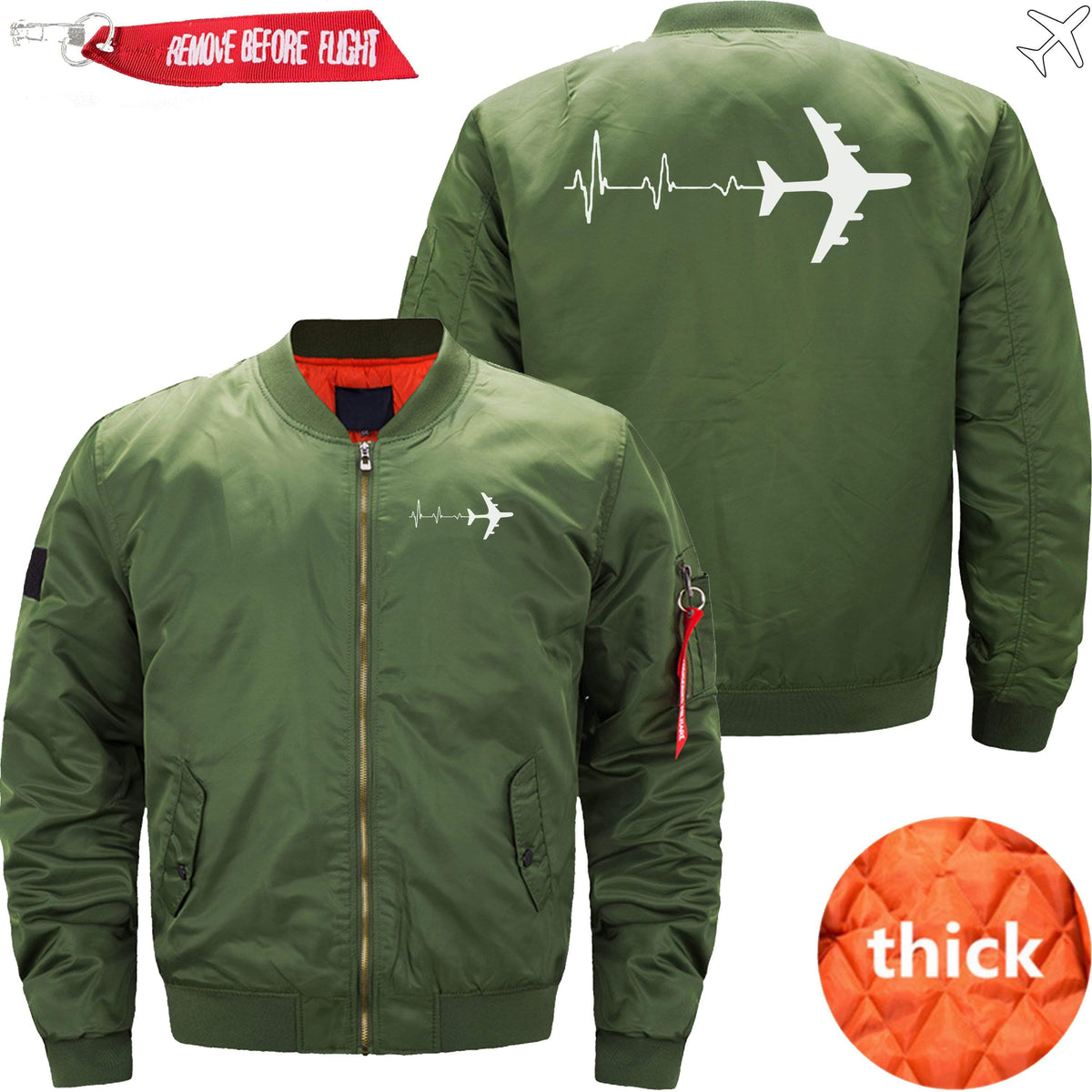 PilotX Jacket Army green thick / S PILOT 'S HEARTBEAT Jacket -US Size