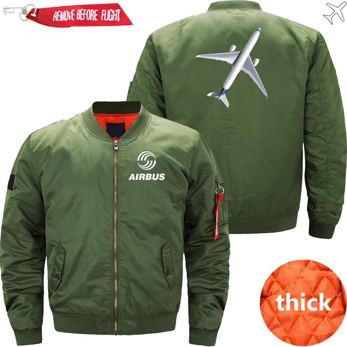 PilotX Jacket Army green thick / XS A350 Aircraft