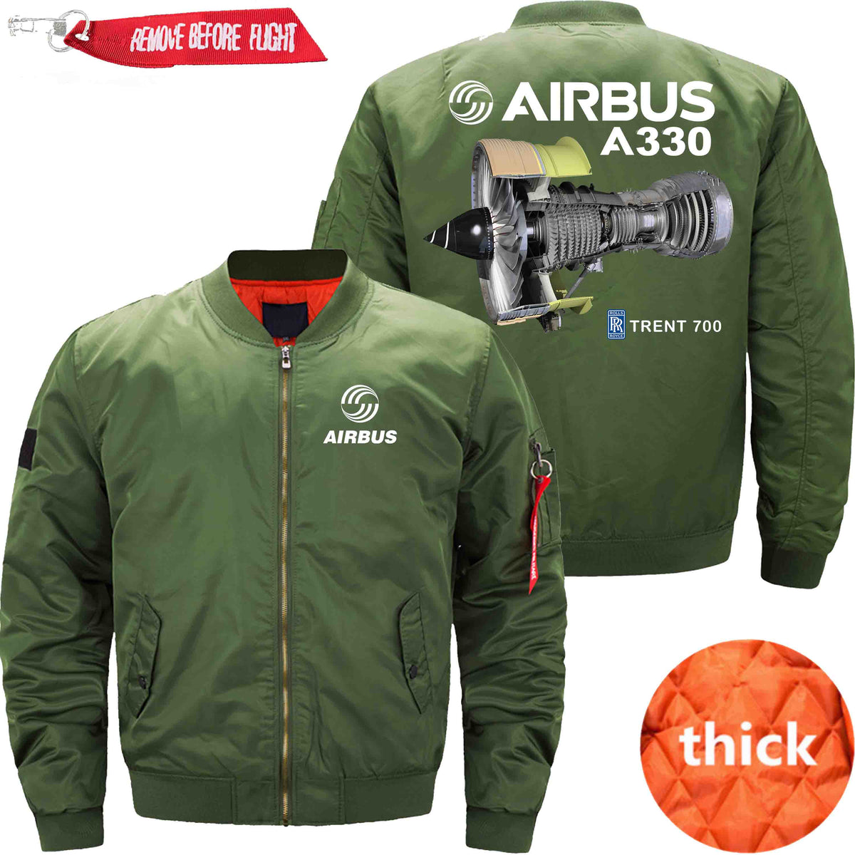 PilotX Jacket Army green thick / XS Airbus A330 TRENT 700 Jacket -US Size