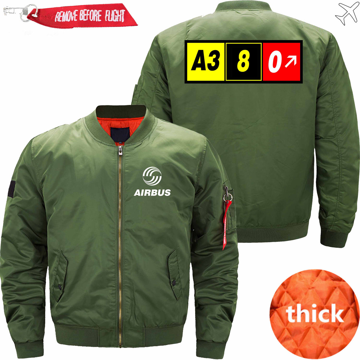 PilotX Jacket Army green thick / XS AIRBUS A380 Jacket -US Size