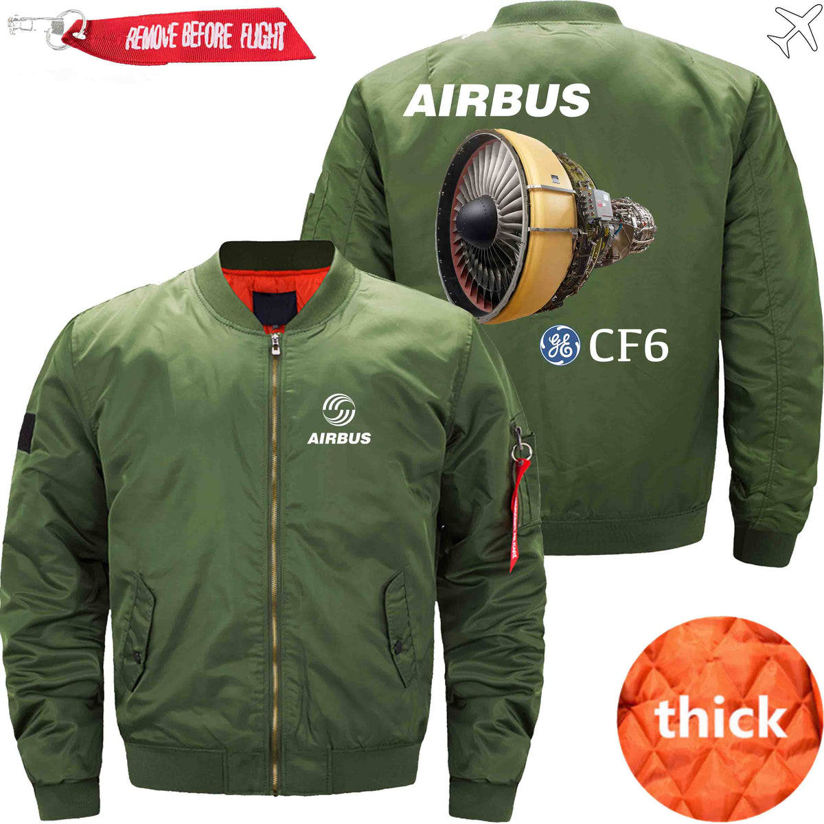 PilotX Jacket Army green thick / XS Airbus & CF6 Jacket -US Size