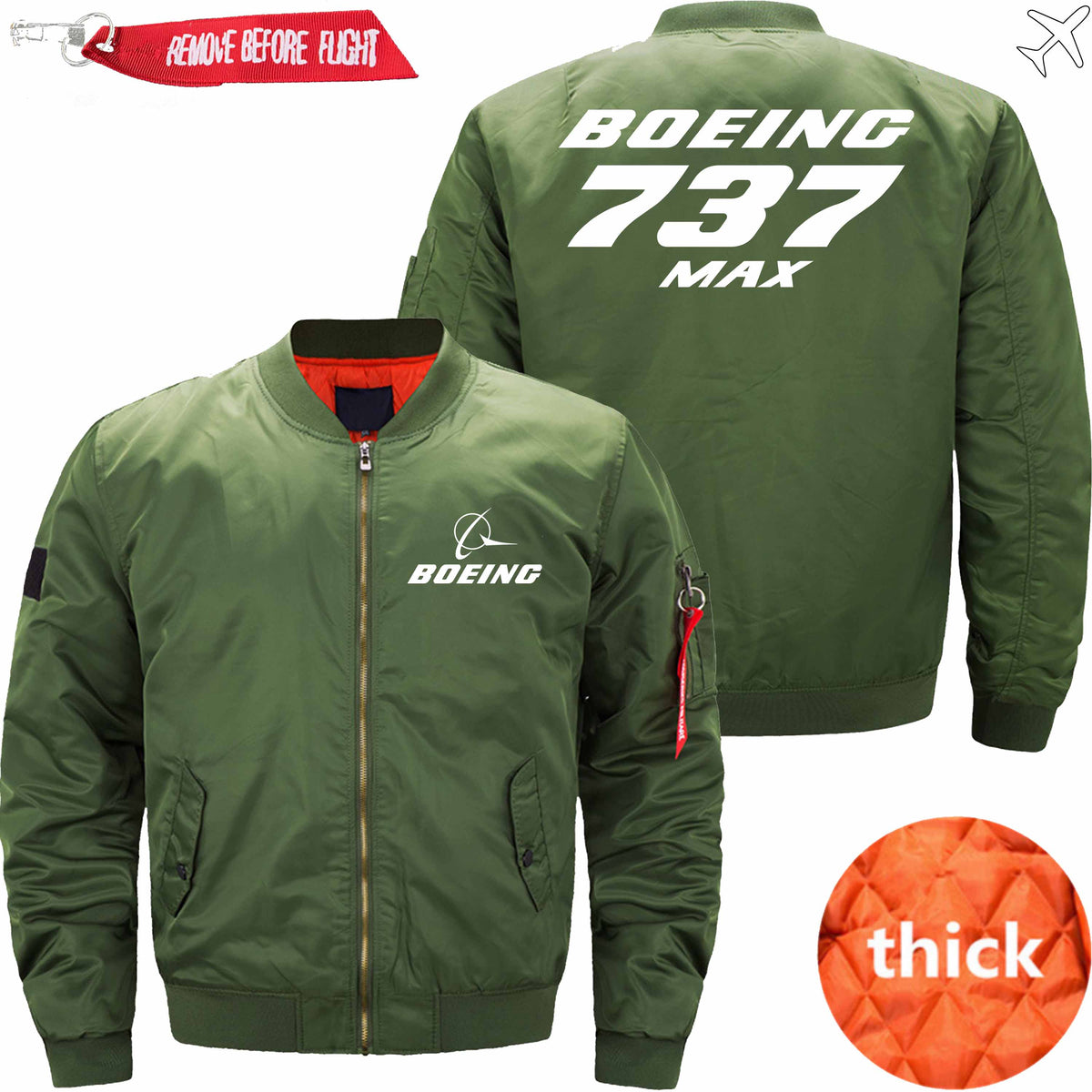 PilotX Jacket Army green thick / XS B 737 MAX Jacket -US Size