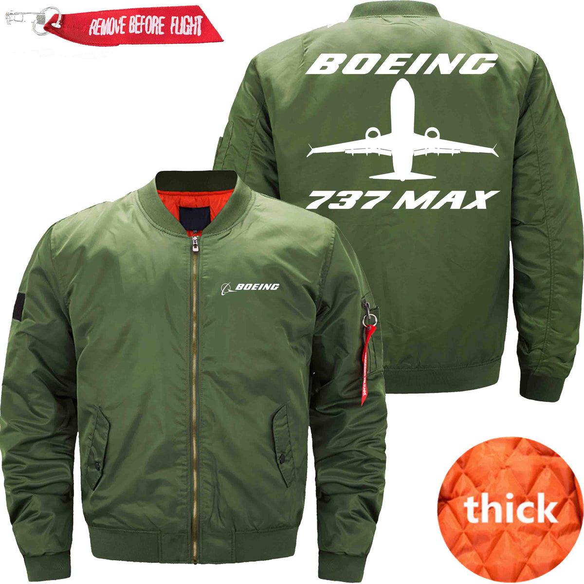 PilotX Jacket Army green thick / XS B 737 MAX Jacket -US Size