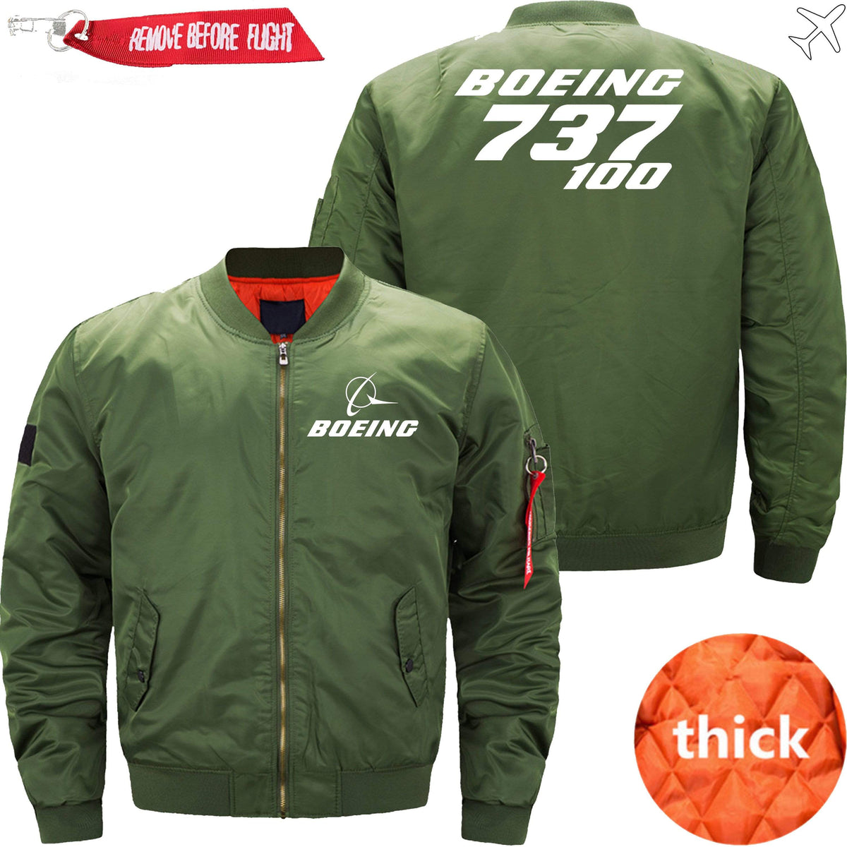 PilotX Jacket Army green thick / XS Boeing 737-100