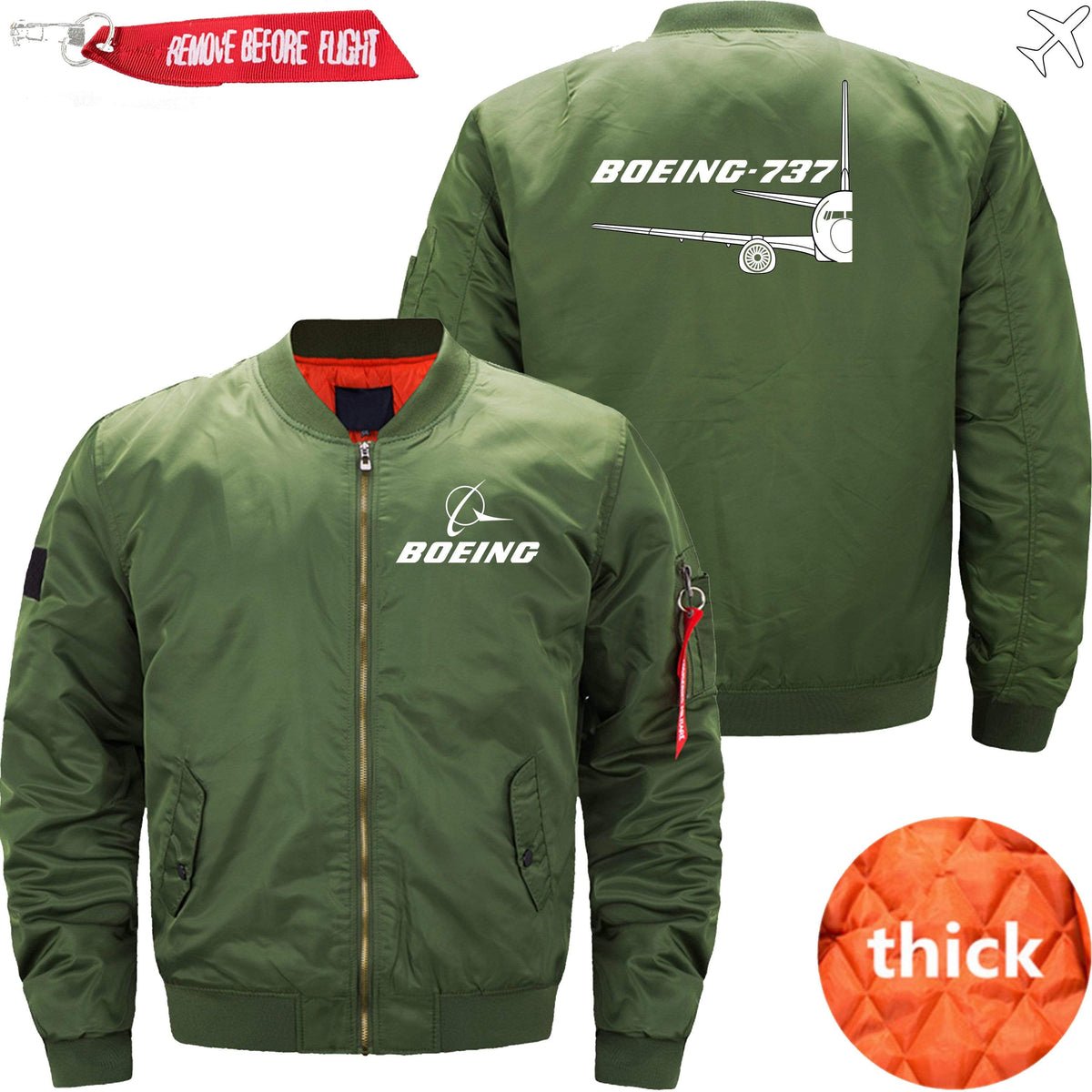 PilotX Jacket Army green thick / XS Boeing 737