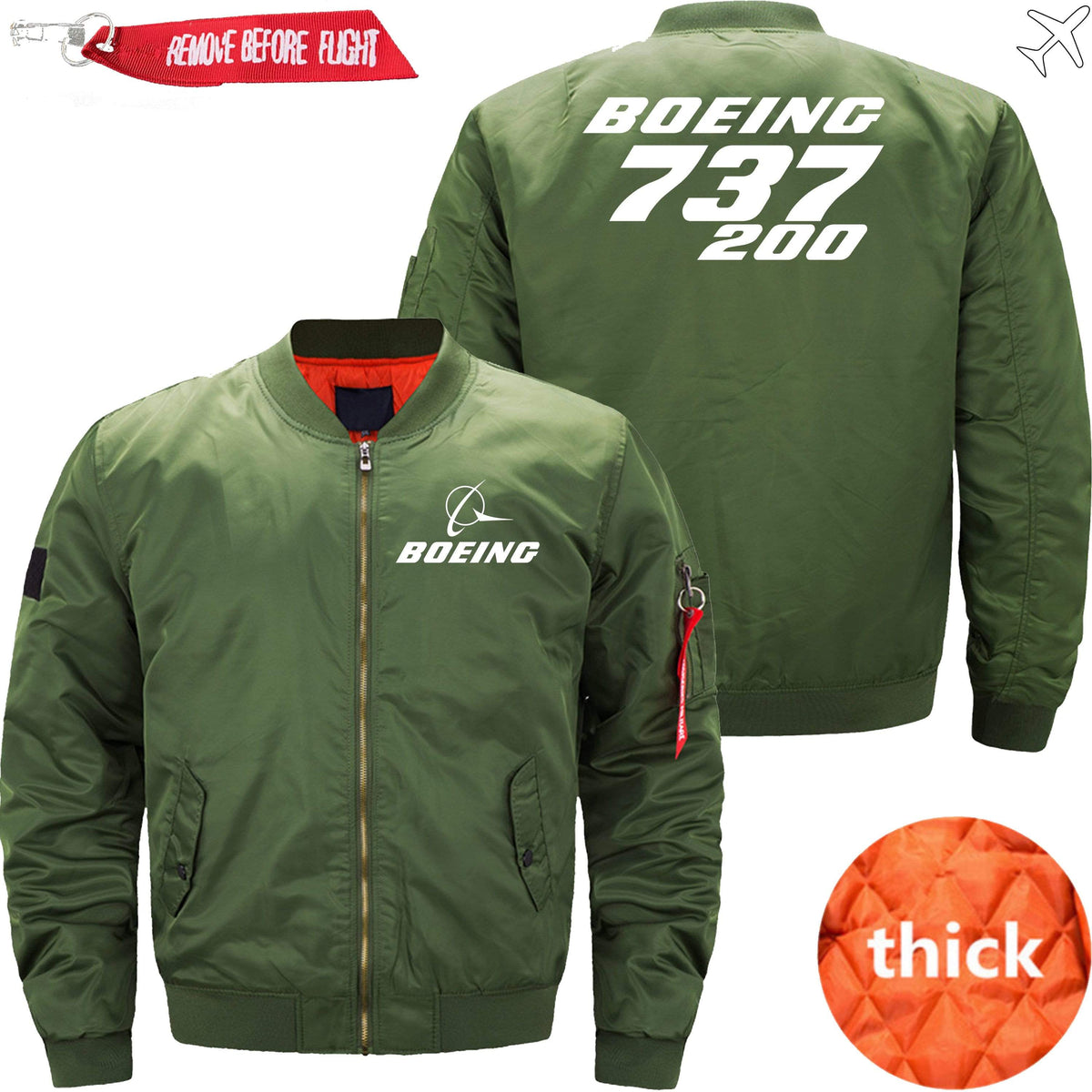 PilotX Jacket Army green thick / XS Boeing 737-200