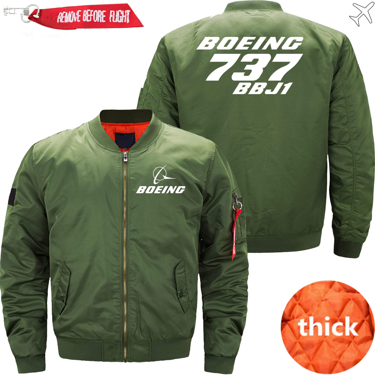 PilotX Jacket Army green thick / XS Boeing 737BBJI