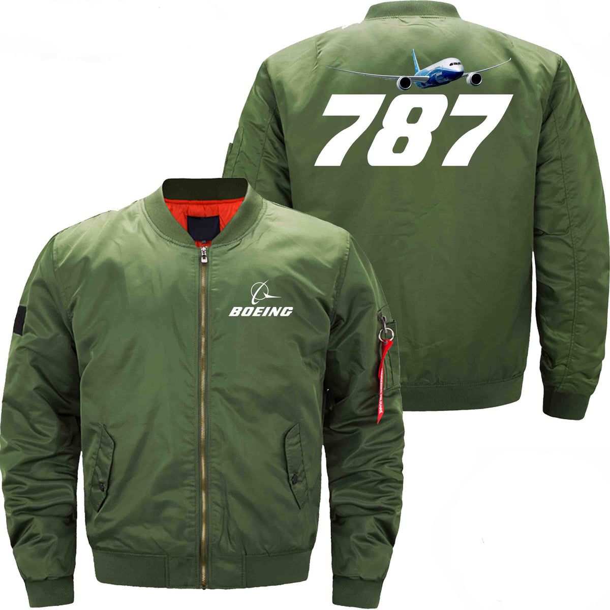 PilotX Jacket Army green thin / S B 787 With Aircraft Jacket -US Size