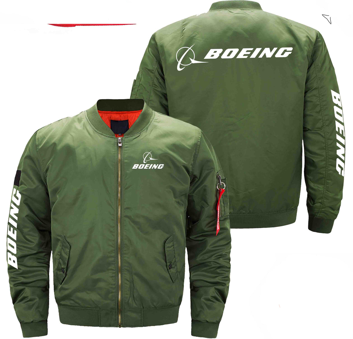 PilotX Jacket Army green thin / S B LOGO Jacket -US Size