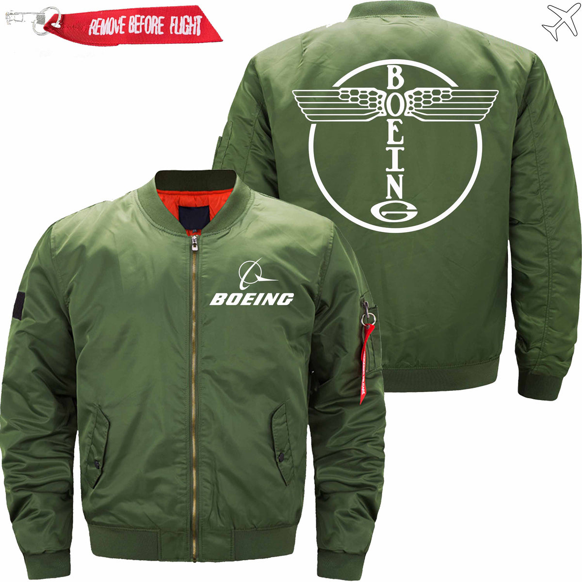 PilotX Jacket Army green thin / S B OLD LOGO Jacket -US Size