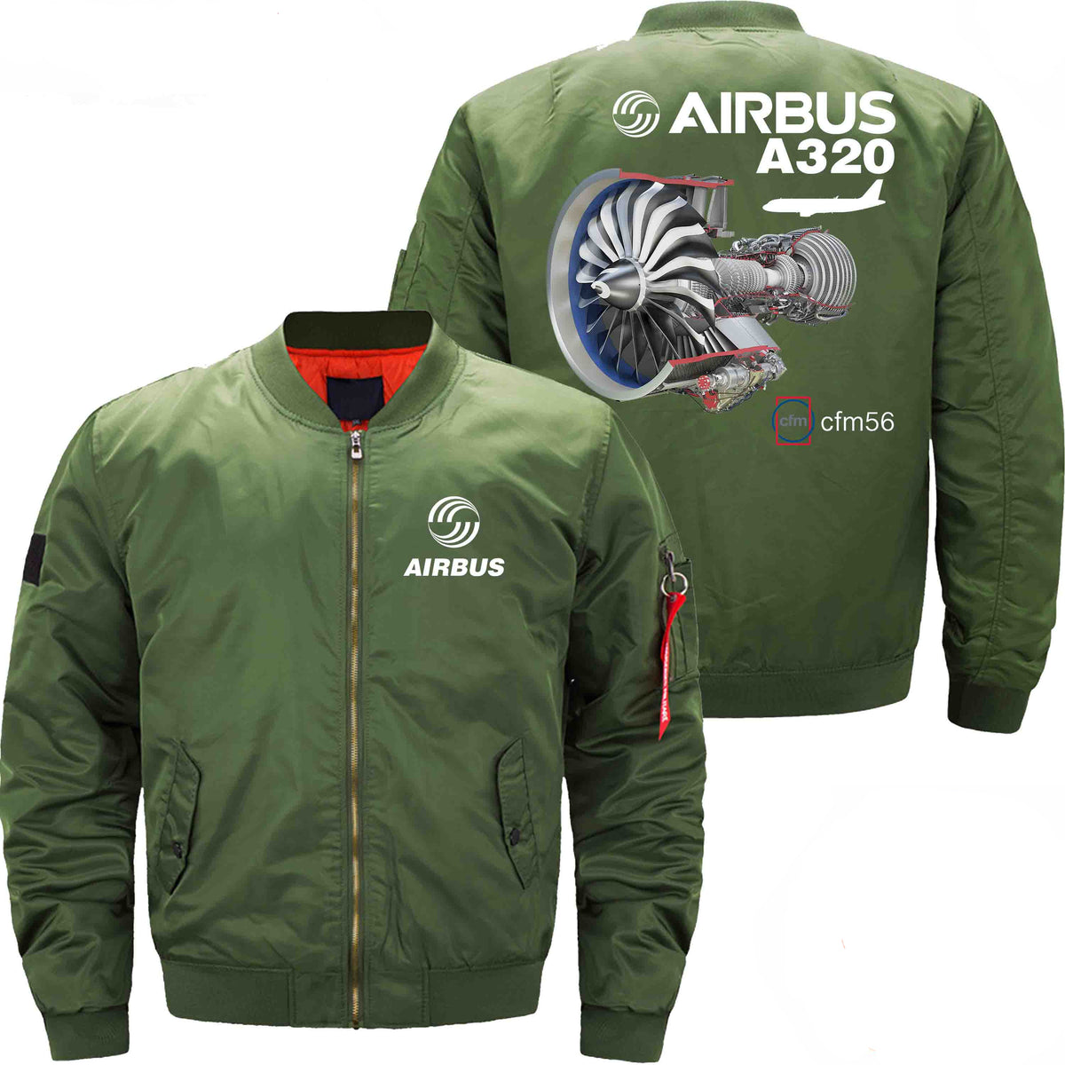 PilotX Jacket Army green thin / XS AIRBUS A320 CFM56 Jacket -US Size