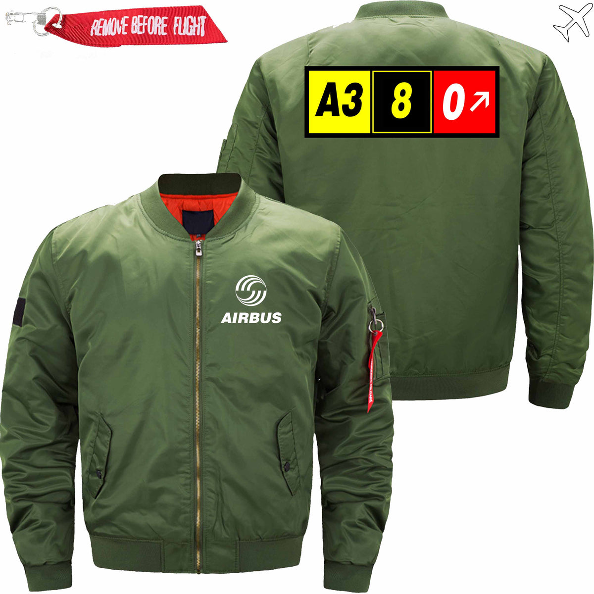 PilotX Jacket Army green thin / XS AIRBUS A380 Jacket -US Size