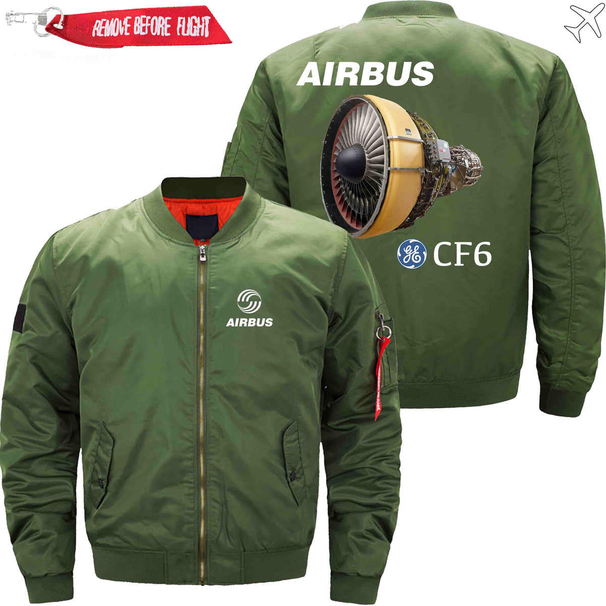 PilotX Jacket Army green thin / XS Airbus & CF6 Jacket -US Size