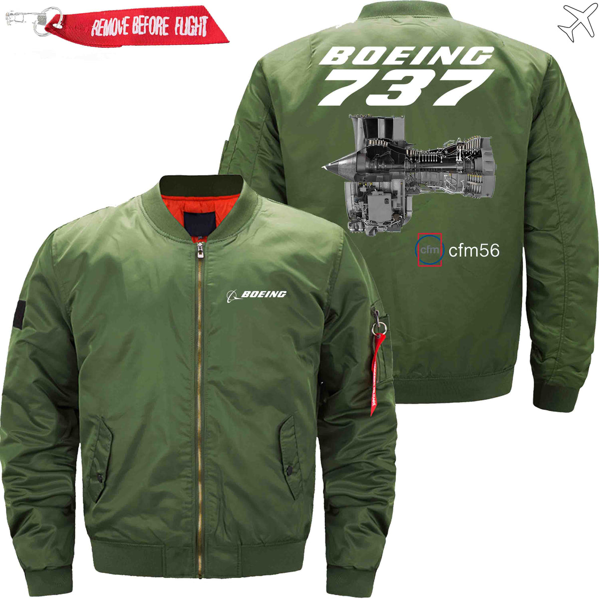 PilotX Jacket Army green thin / XS B 737 cfm 56 Jacket -US Size