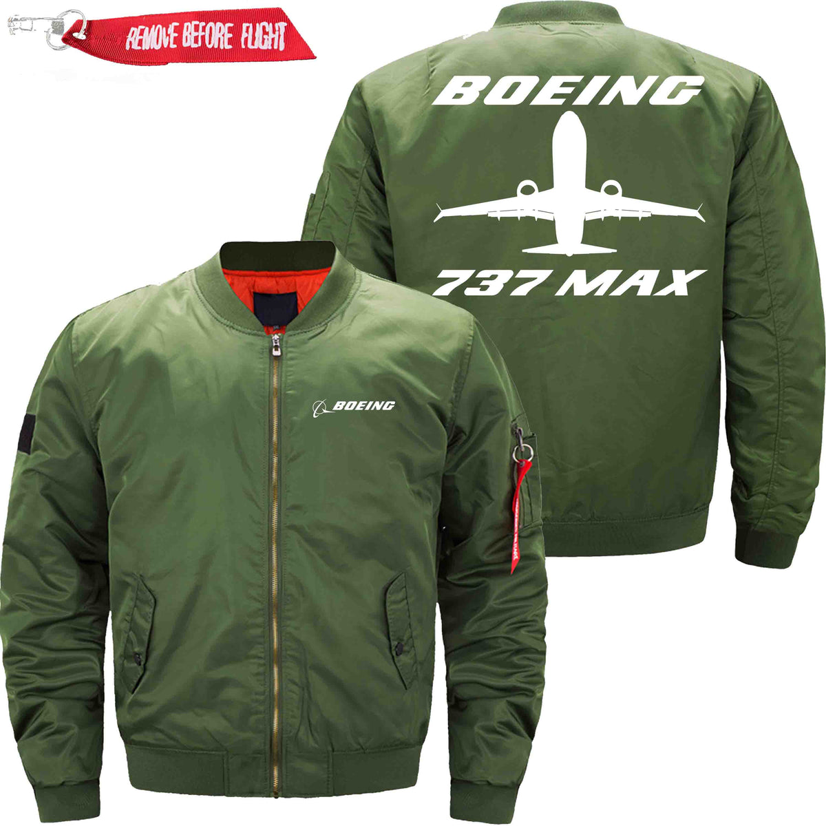 PilotX Jacket Army green thin / XS B 737 MAX Jacket -US Size