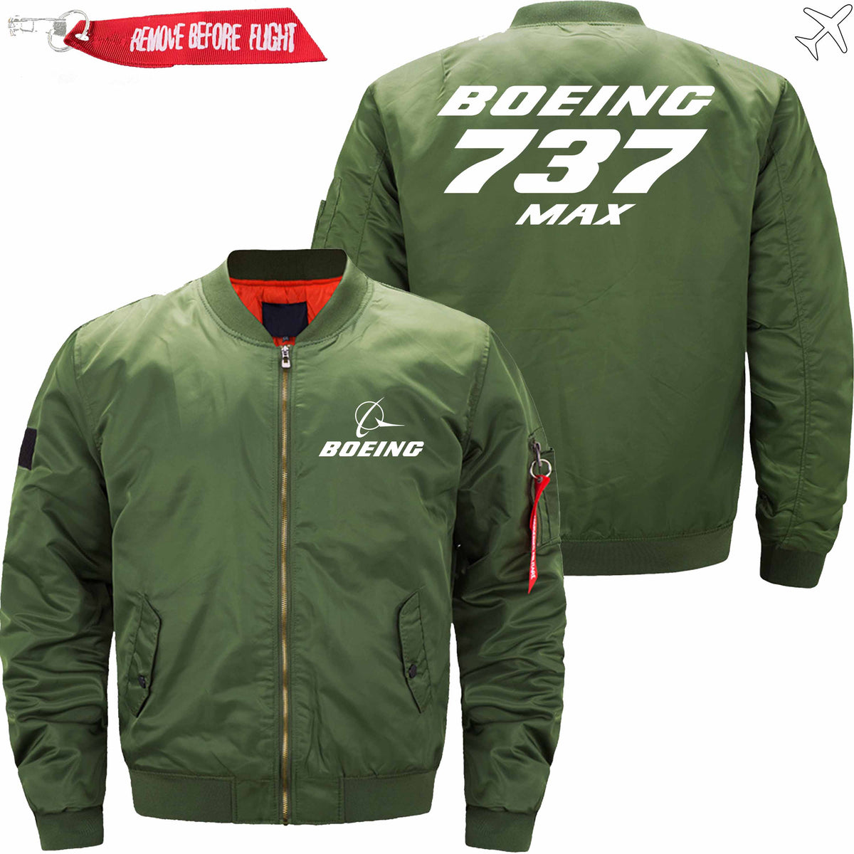 PilotX Jacket Army green thin / XS B 737 MAX Jacket -US Size