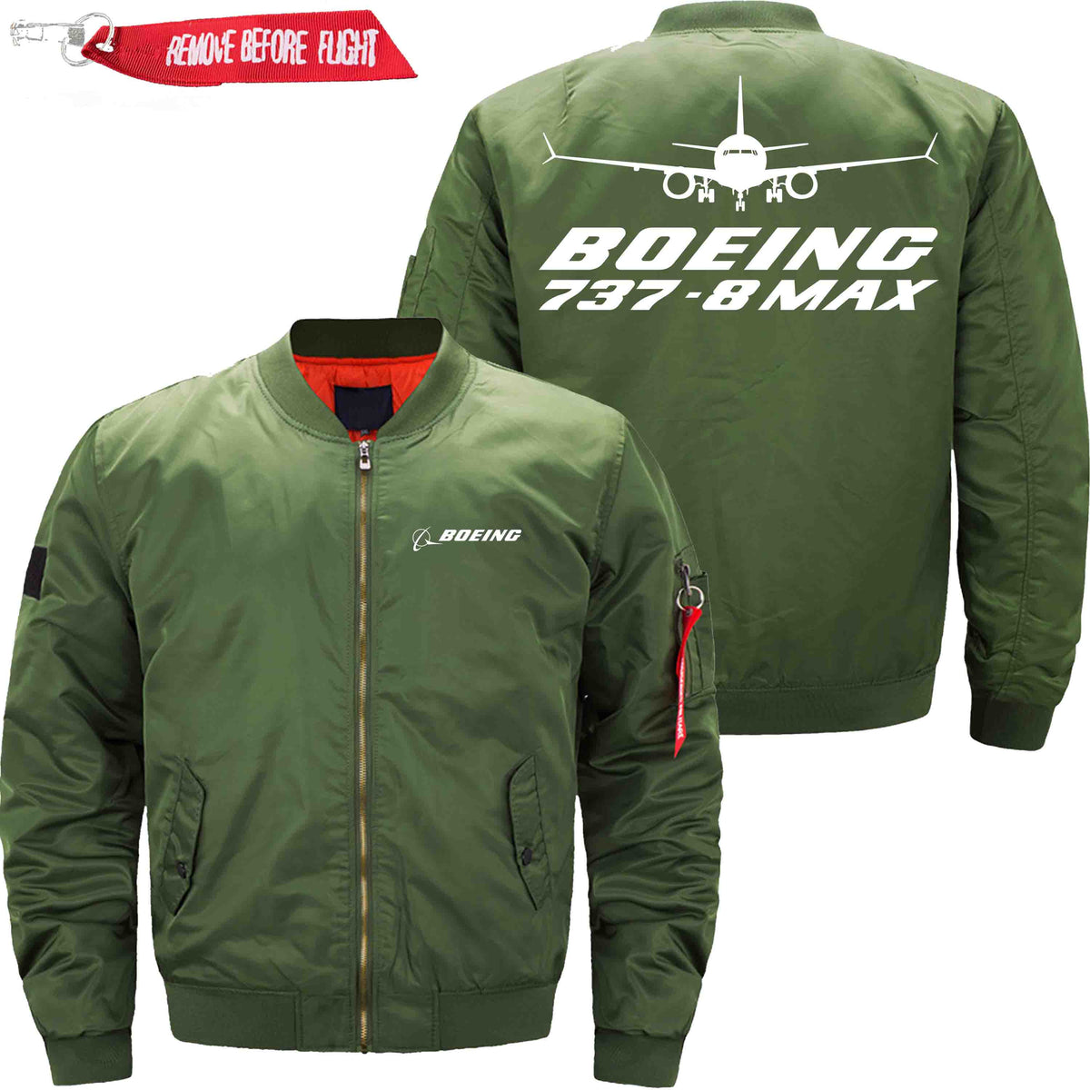 PilotX Jacket Army green thin / XS B 737 MAX Jacket -US Size