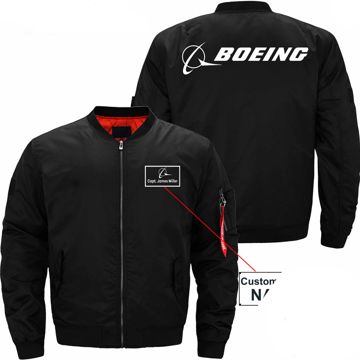 PilotX Jacket Black thick / S B logo CUSTOM NAME JACKET Jacket -US Size