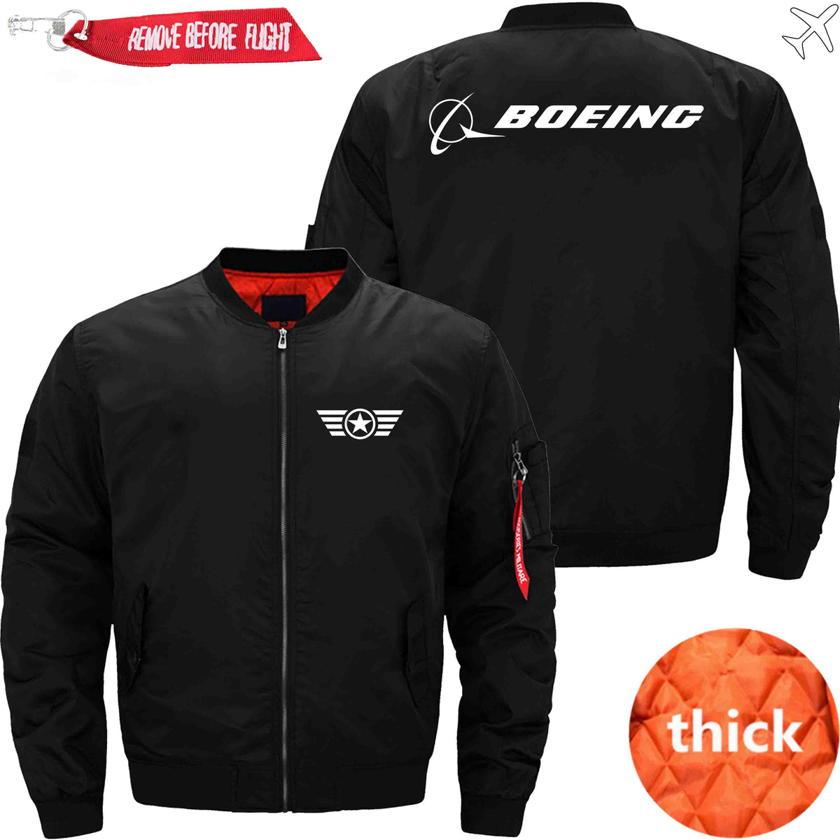 PilotX Jacket Black thick / S B LOGO With Wing Jacket -US Size