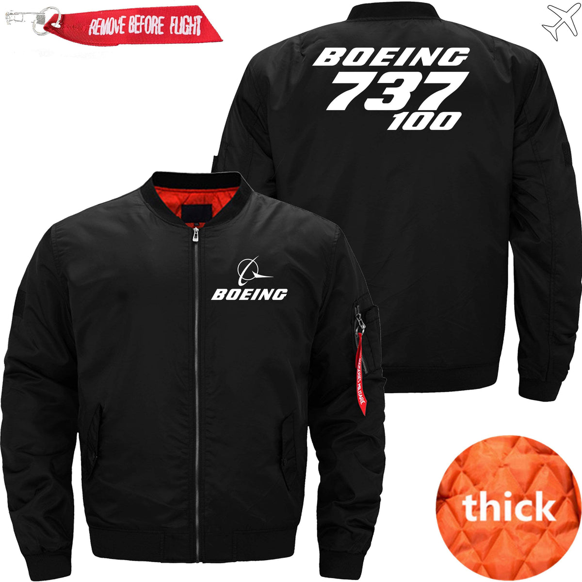 PilotX Jacket Black thick / XS Boeing 737-100