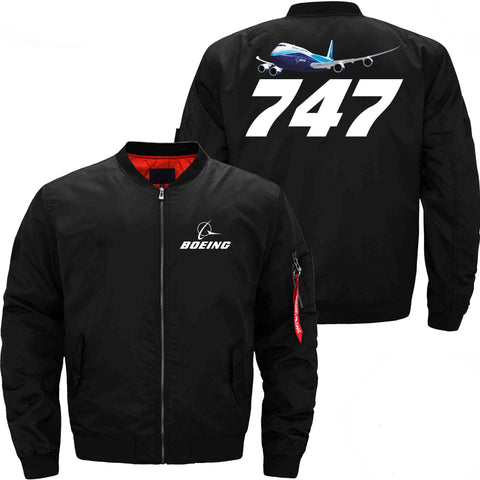 PilotX Jacket Black thin / S B 747 With Aircraft Jacket -US Size