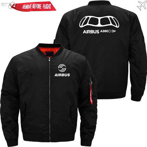 PilotX Jacket Black thin / XS Airbus A350Xwb Front View