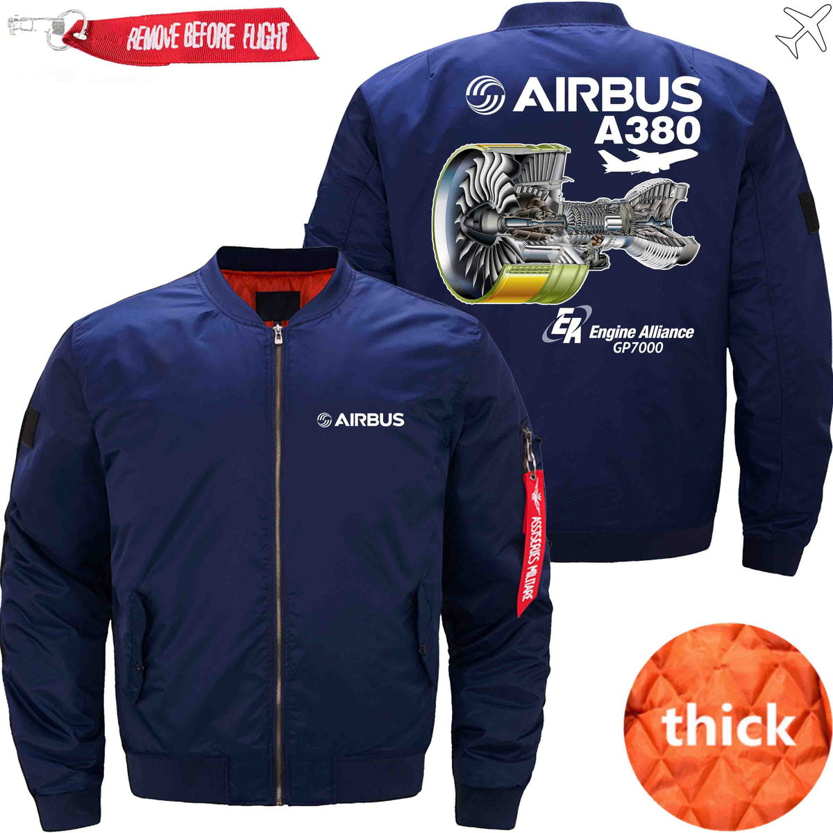 PilotX Jacket Dark blue thick / S AIRBUS A380 GP7000 Jacket -US Size