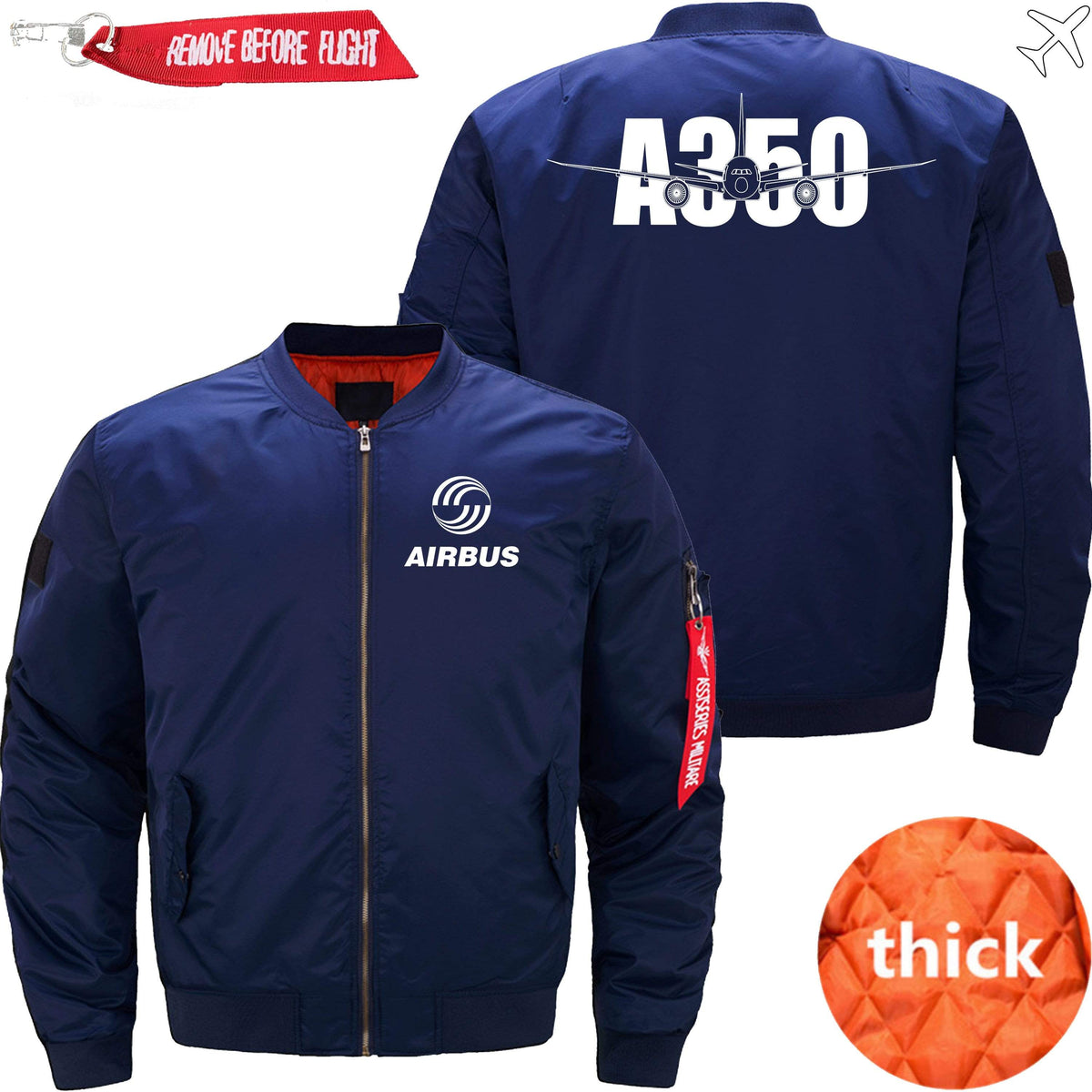 PilotX Jacket Dark blue thick / XS A350 With Aircraft