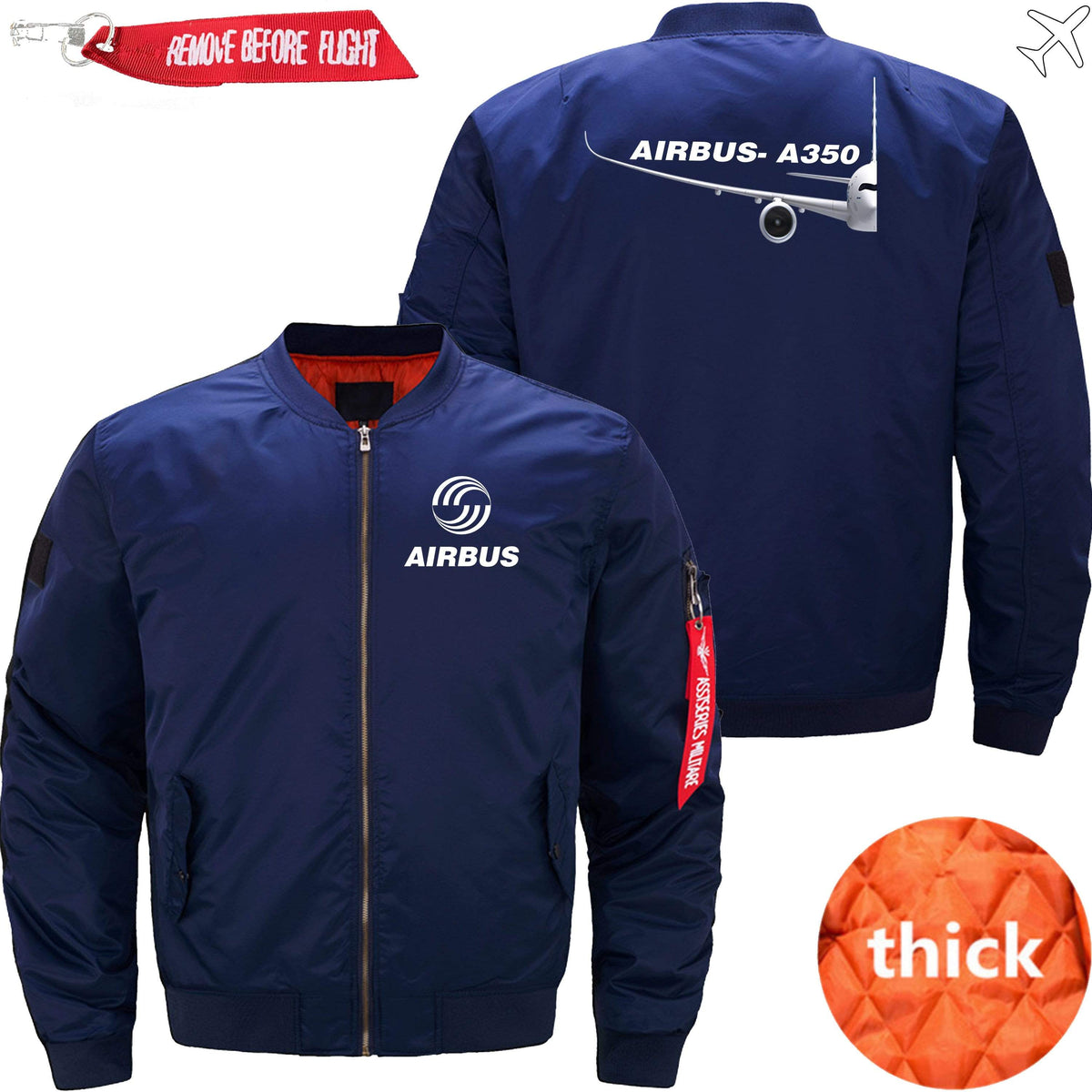 PilotX Jacket Dark blue thick / XS Airbus A350 Side View