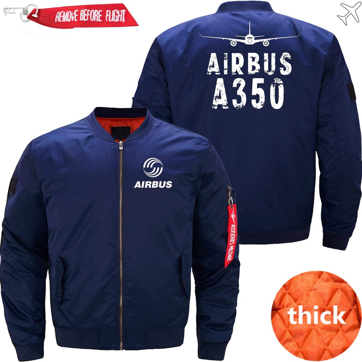 PilotX Jacket Dark blue thick / XS Airbus A350 With Aircraft