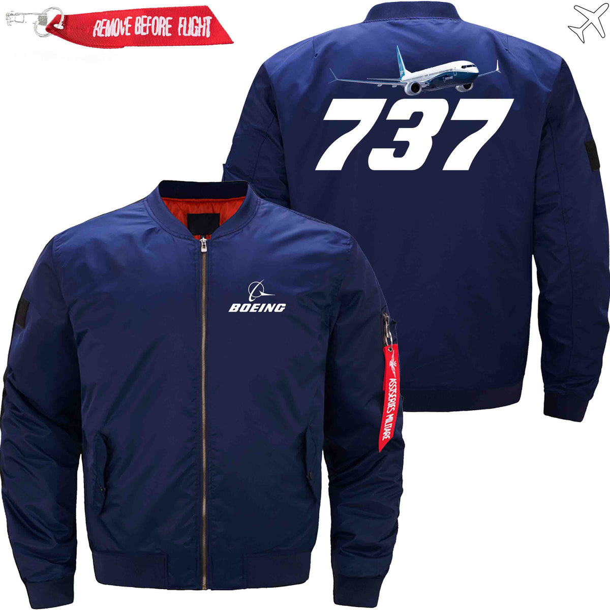 PilotX Jacket Dark blue thin / S B 737 WITH AIRCRAFT Jacket -US Size