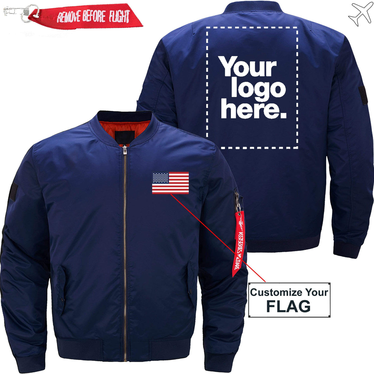 PilotX Jacket Dark blue thin / S Custom Flag & Logo Designed Pilot Jackets Jacket -US Size