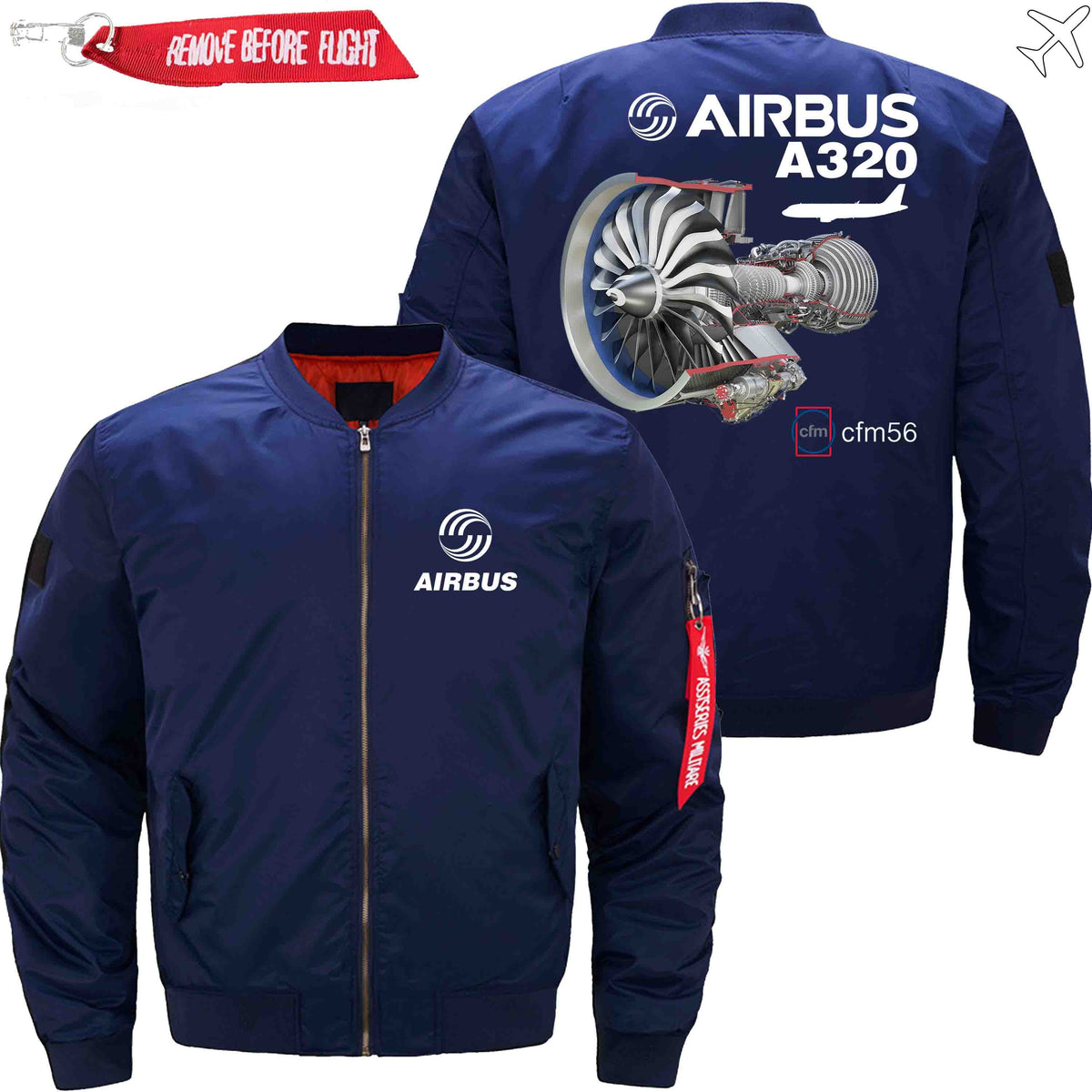 PilotX Jacket Dark blue thin / XS AIRBUS A320 CFM56 Jacket -US Size