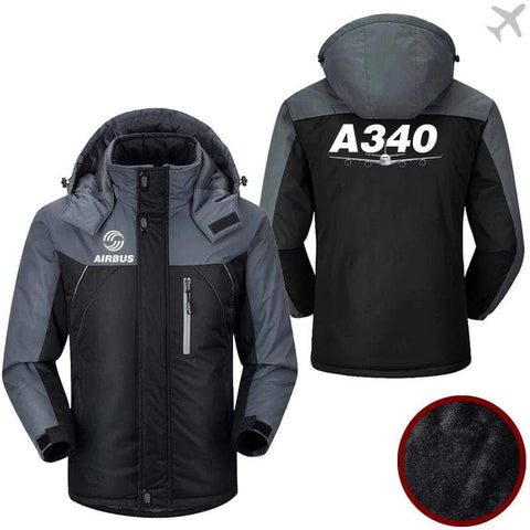 PilotX Windbreaker Jackets Black Gray / M Airbus-A340 Jacket