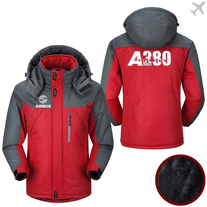 PilotX Windbreaker Jackets Red Gray / M Airbus-A380 Jacket