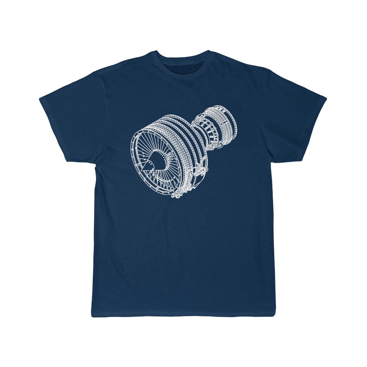 Printify T-shirt Navy / S Jet Engine A330