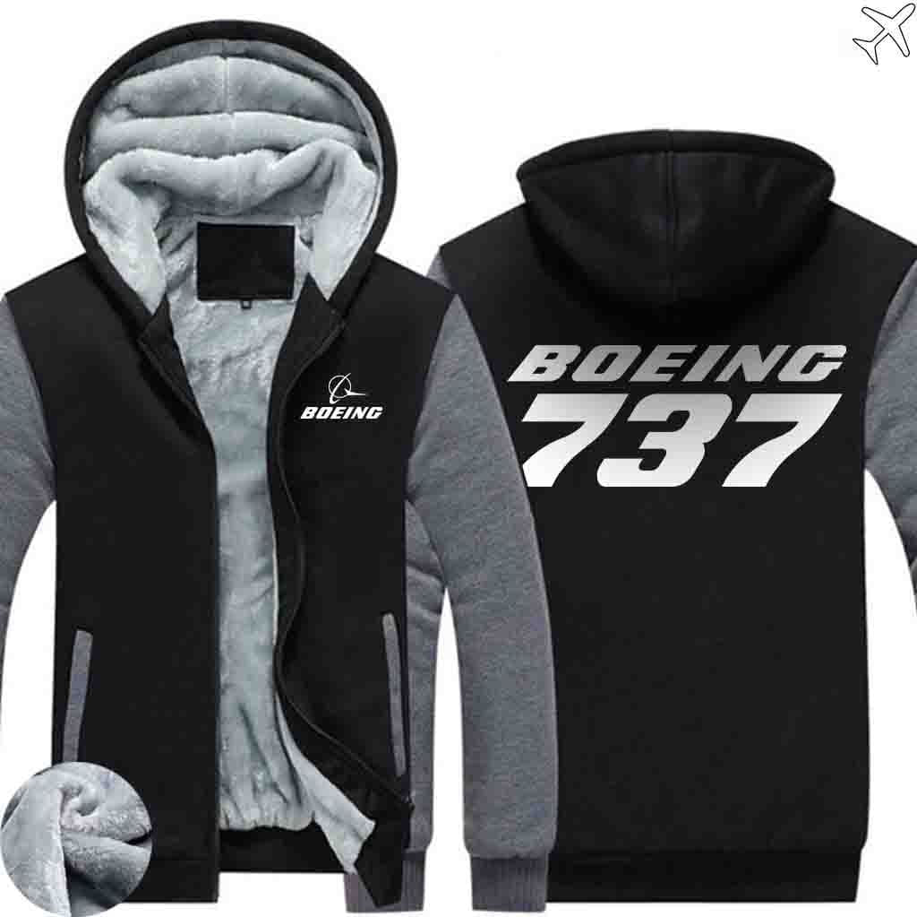 THE 737 WINTER HOODIES JACKETS FLEECE SWEATSHIRT WORKOUT WARM THICK FULL ZIP COATSS