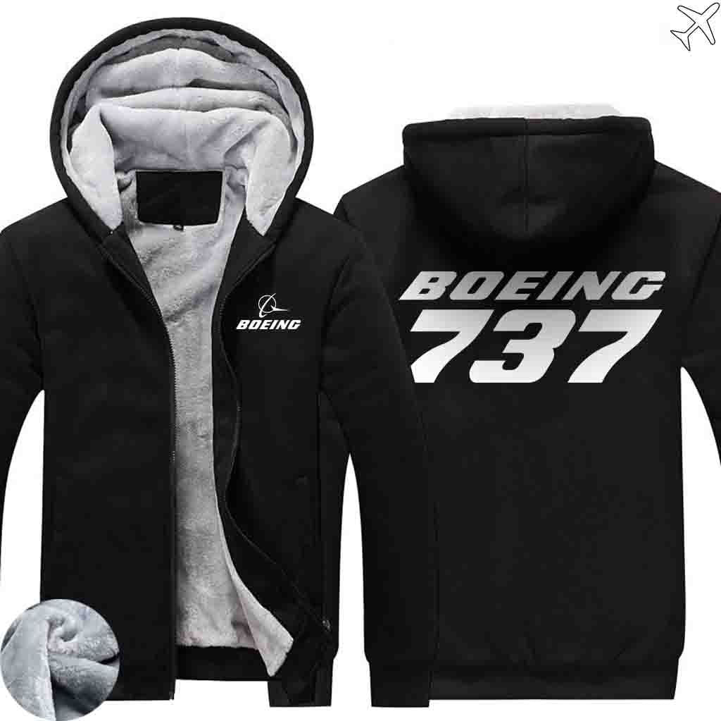 THE 737 WINTER HOODIES JACKETS FLEECE SWEATSHIRT WORKOUT WARM THICK FULL ZIP COATSS