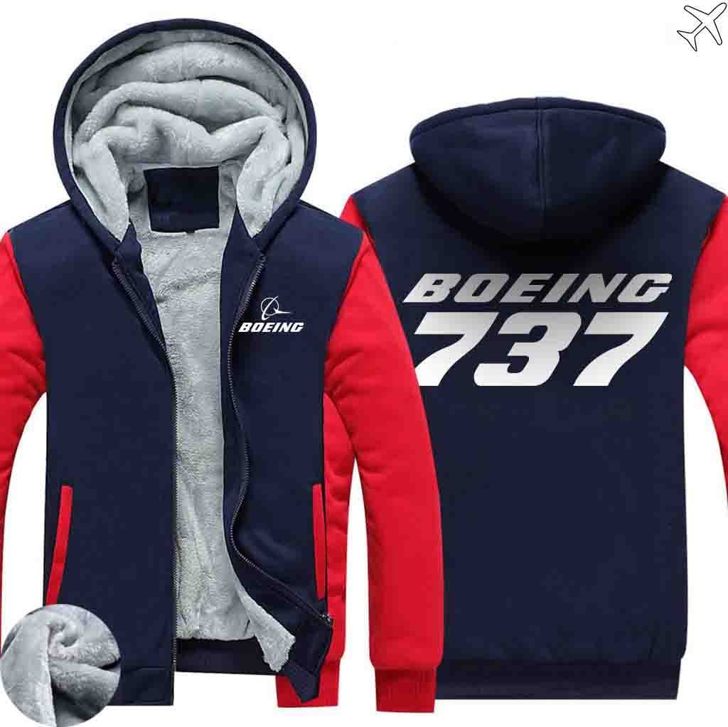 THE 737 WINTER HOODIES JACKETS FLEECE SWEATSHIRT WORKOUT WARM THICK FULL ZIP COATSS