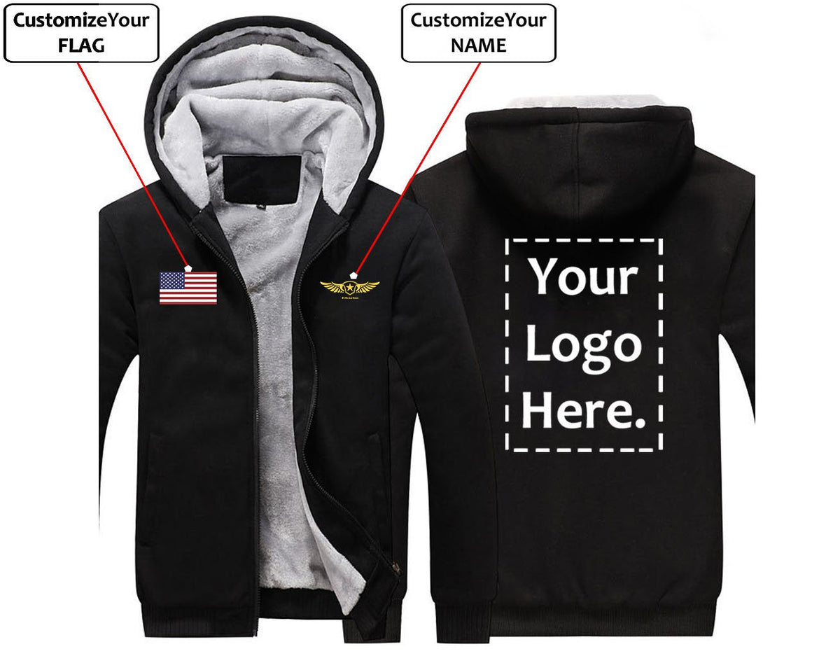 THE CUSTOM FLAG, LOGO & NAME WITH BADGE WINTER HOODIES JACKETS FLEECE SWEATSHIRT WORKOUT WARM THICK FULL ZIP COATSS