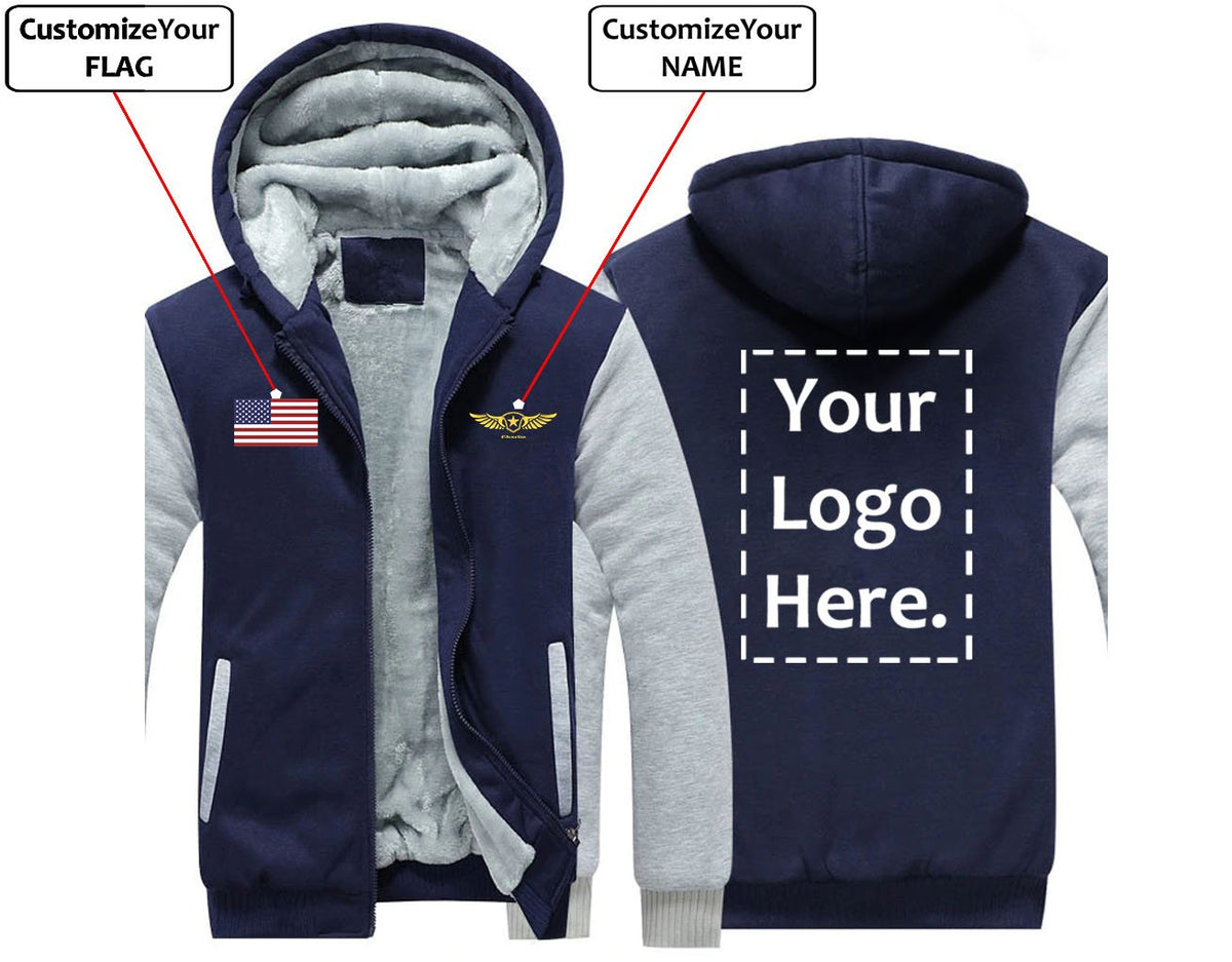 THE CUSTOM FLAG, LOGO & NAME WITH BADGE WINTER HOODIES JACKETS FLEECE SWEATSHIRT WORKOUT WARM THICK FULL ZIP COATSS