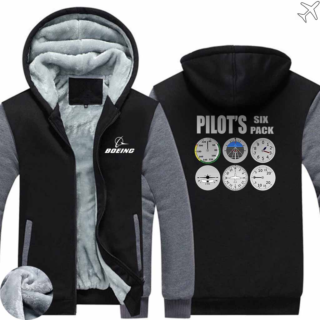 THE PILOT SIX PACK WINTER HOODIES JACKETS FLEECE SWEATSHIRT WORKOUT WARM THICK FULL ZIP COATSS