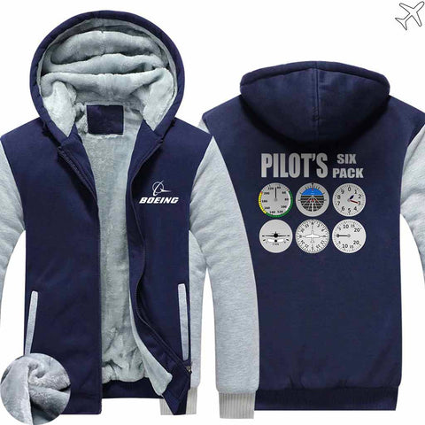 THE PILOT SIX PACK WINTER HOODIES JACKETS FLEECE SWEATSHIRT WORKOUT WARM THICK FULL ZIP COATSS